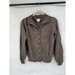 Lamberts Losani 100% Cashmere Brown Button Front Sweater Granolagirl Minimalist